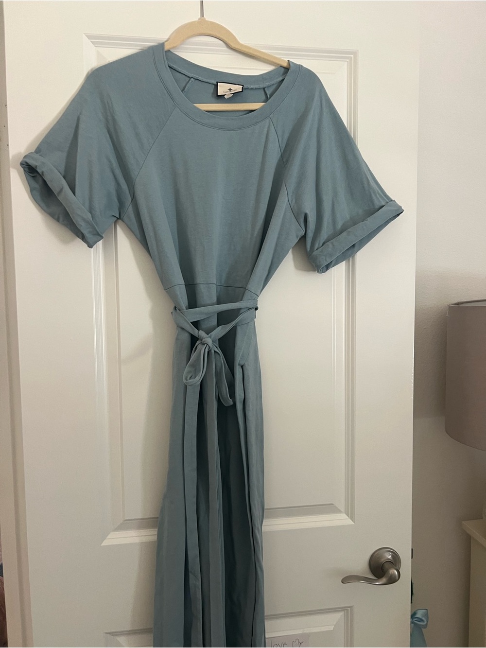 Tuckernuck Dusty Blue Tie-Waist Maxi Dress